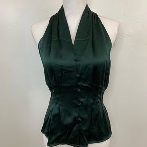 Vintage NWT 100% silk button front sleeveless top.